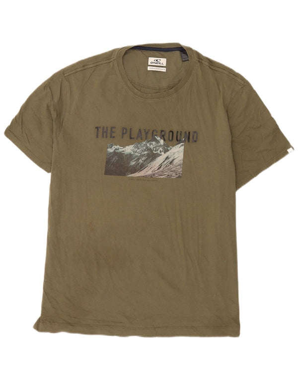 Camiseta gráfica masculina O'Neill 2XL algodão cáqui
