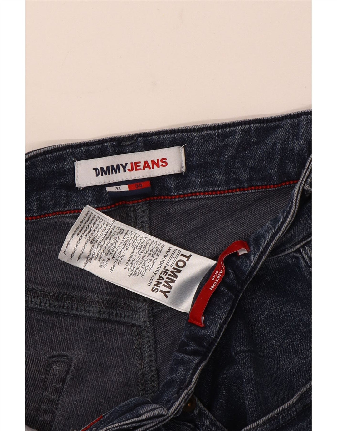 Tommy Hilfiger Masculino Scanton Slim Jeans W31 L30 Azul Marinho Algodão