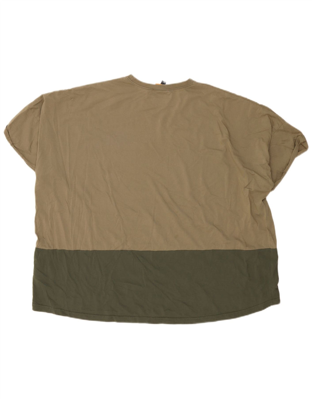 Camiseta feminina Ellesse com estampa grande grande Reino Unido 12 bloco colorido cáqui médio