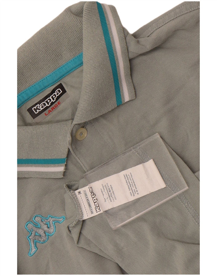 Camisa polo masculina Kappa grande algodão cinza