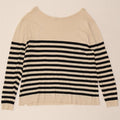 ZARA Womens Boat Neck Jumper Sweater UK 16 Large Off White Striped Vintage Zara and Second-Hand Zara from Messina Hembry 