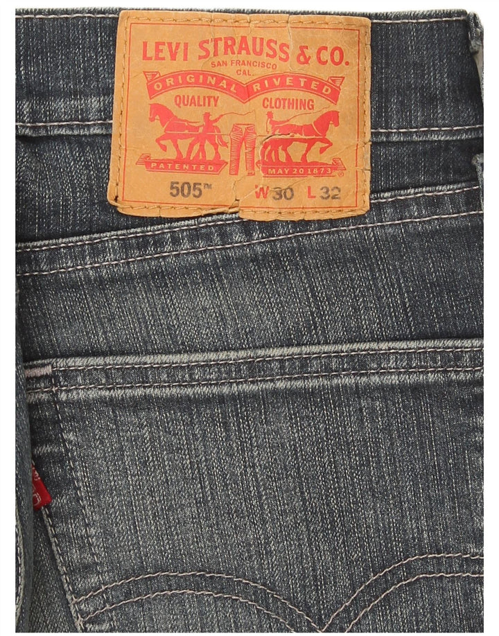 Calça jeans masculina Levi's 505 Regular Fit Straight W30 L32 Azul Marinho