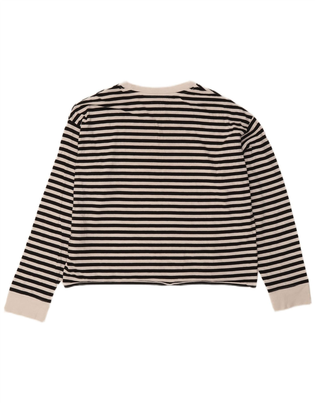Top gráfico oversized feminino Levi's manga comprida Reino Unido 14 listrado preto médio