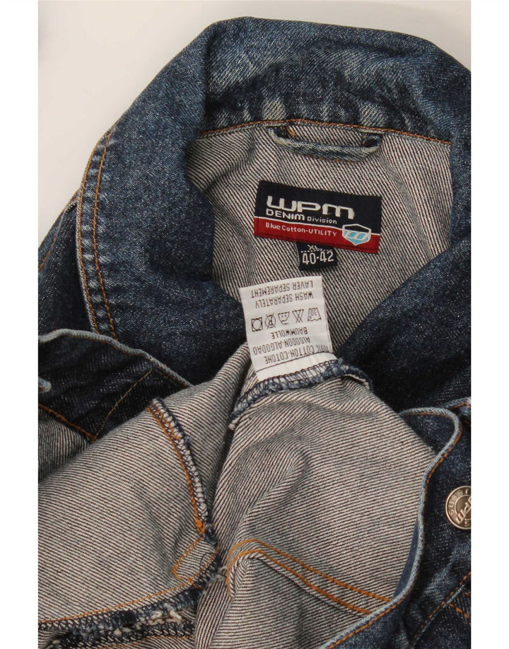 Jaqueta jeans masculina WPM UK 42 XL algodão azul