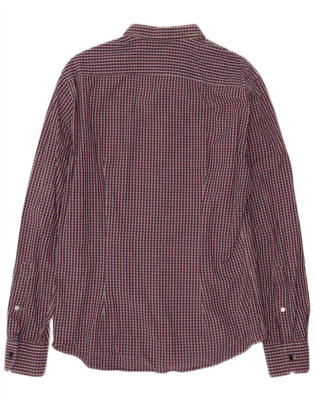 Camisa masculina de flanela Trussardi Jeans xadrez vermelho médio