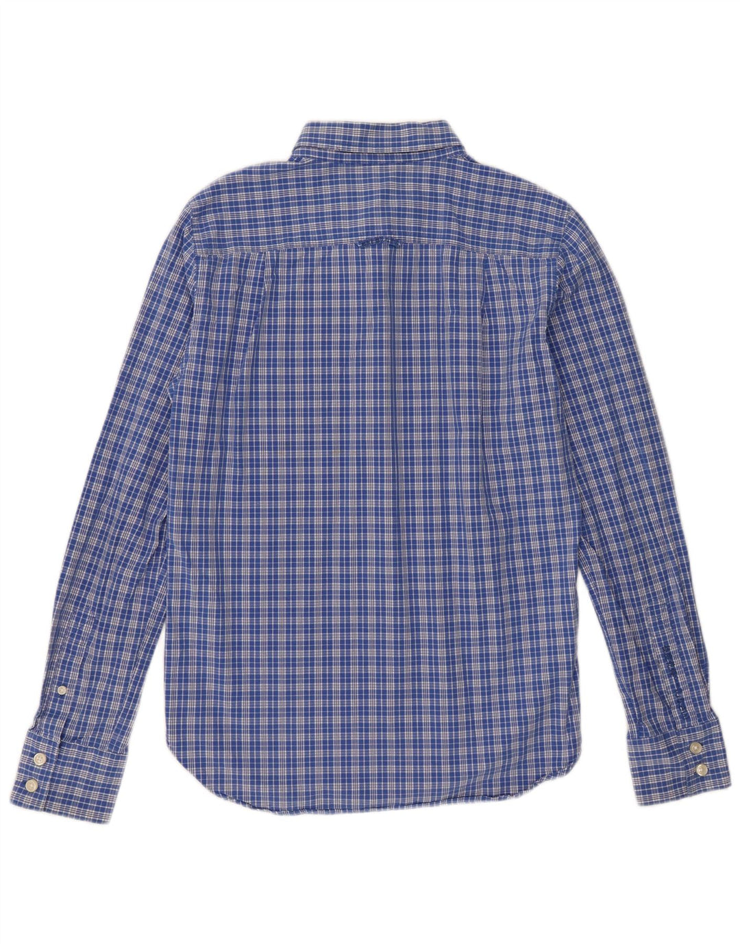 Camisa masculina Superdry algodão xadrez azul médio