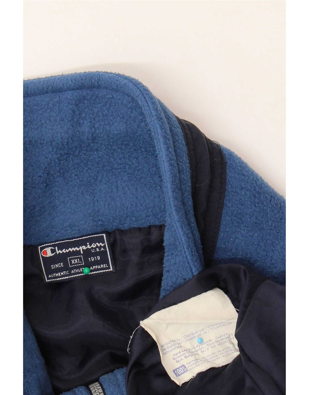 Jaqueta masculina de lã Champion UK 44 2XL poliéster azul