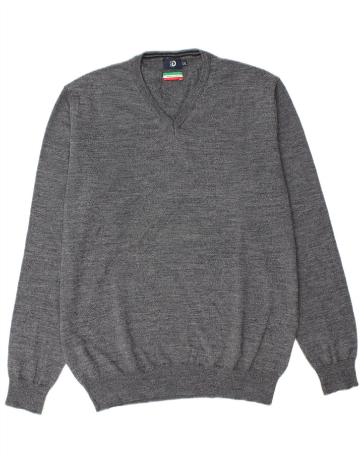 Suéter masculino Dack com decote em V 2XL lã cinza