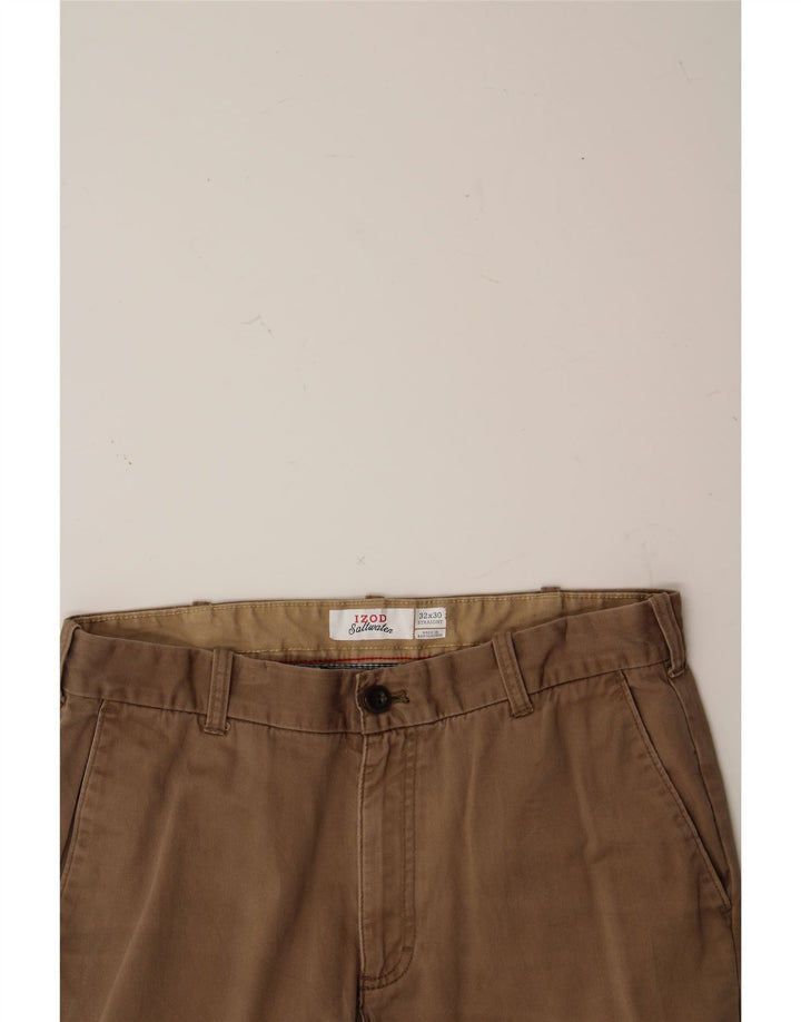 IZOD Mens Straight Chino Trousers W32 L30 Brown Cotton Vintage Izod and Second-Hand Izod from Messina Hembry 
