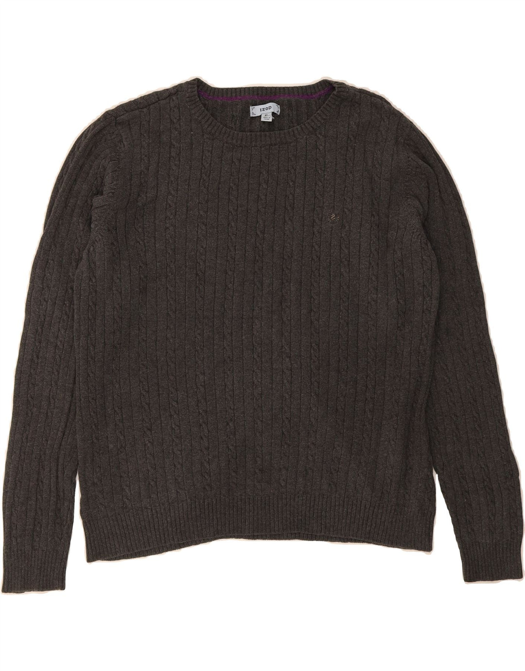 IZOD Womens Crew Neck Jumper Sweater UK 18 XL Grey Cotton Vintage Izod and Second-Hand Izod from Messina Hembry 