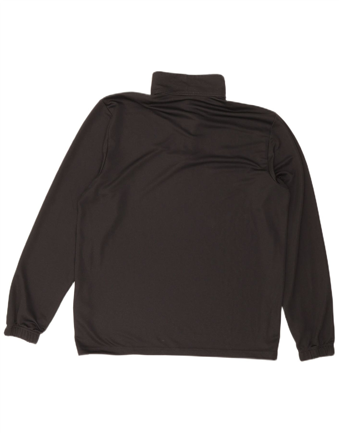 ADIDAS Mens Zip Neck Pullover Treino Top Grande Poliéster Preto