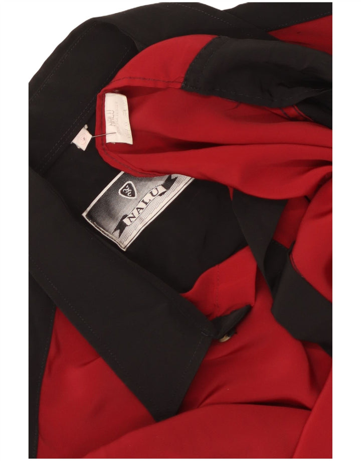 Poliéster preto pequeno de Colorblock da camisa de grandes dimensões dos homens do vintage