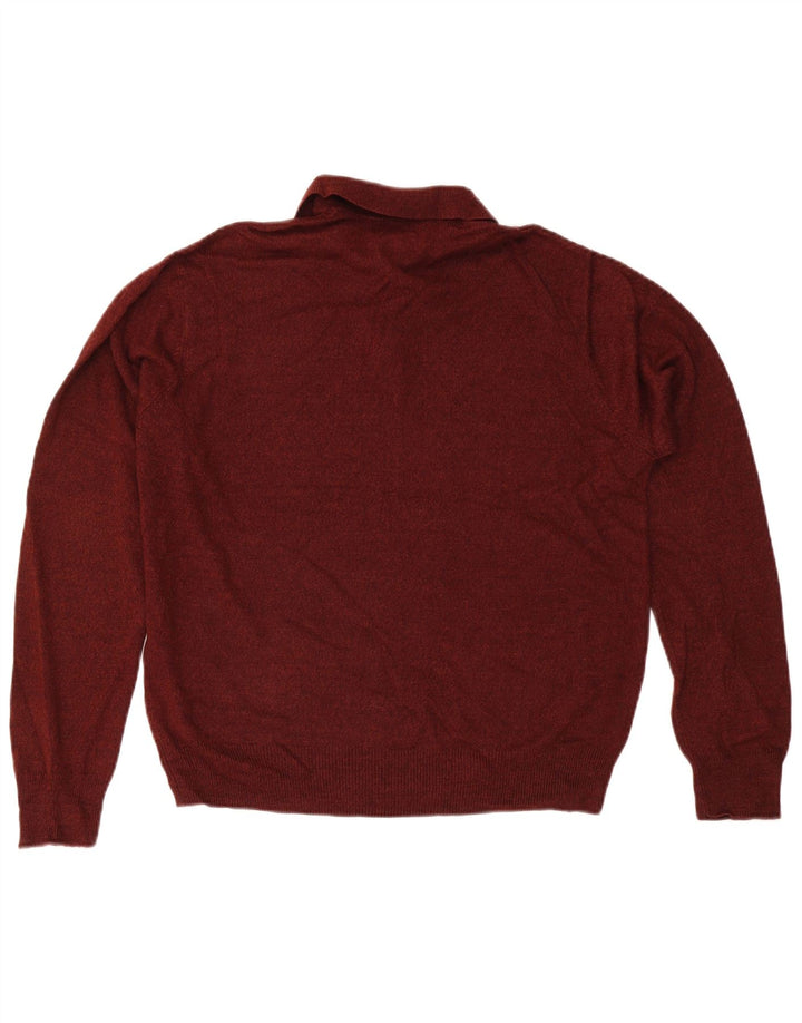 Suéter masculino Dockers com gola polo médio Borgonha Argyle/Diamante