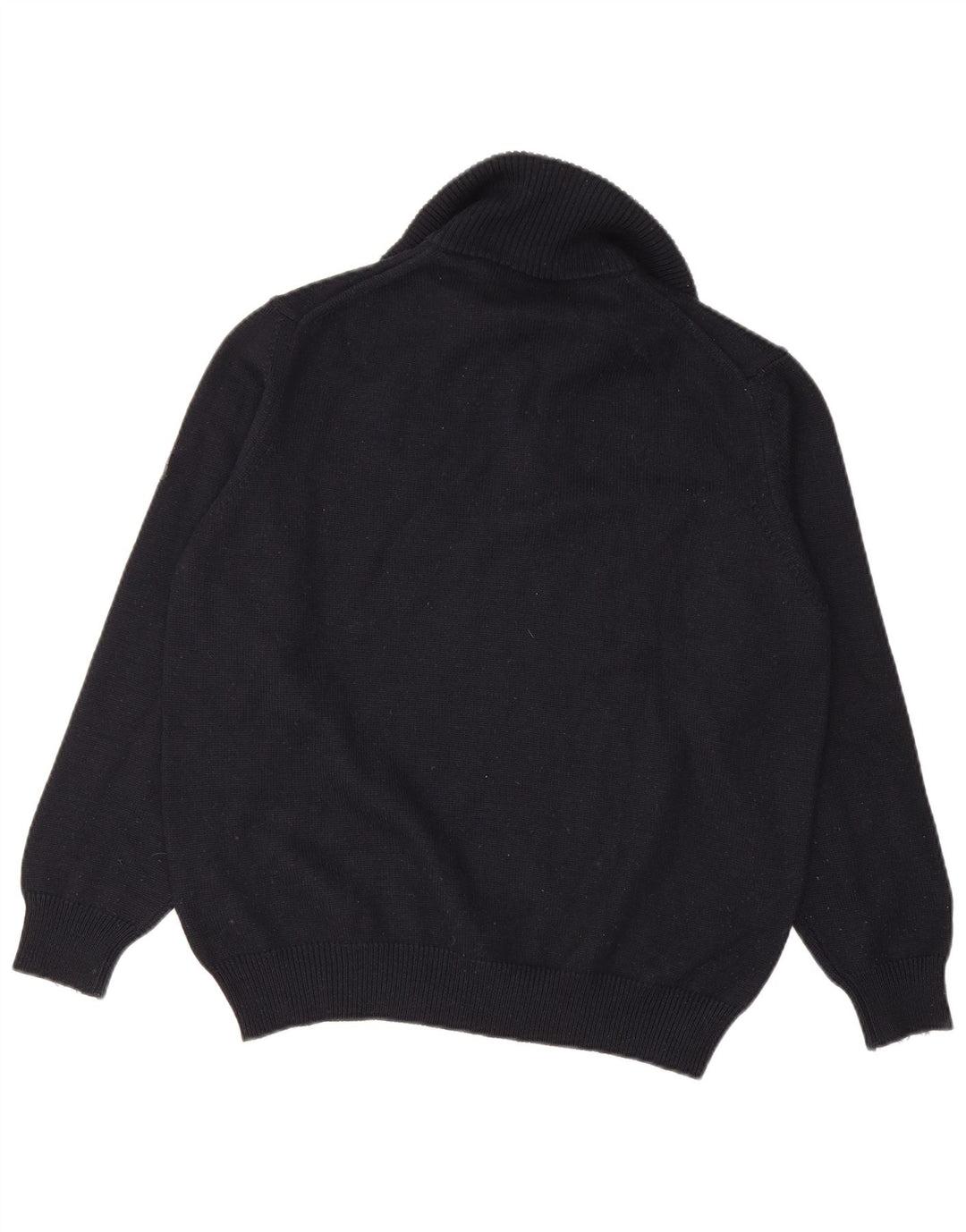 Suéter masculino NAVIGARE com gola e zíper, lã Merino azul marinho médio