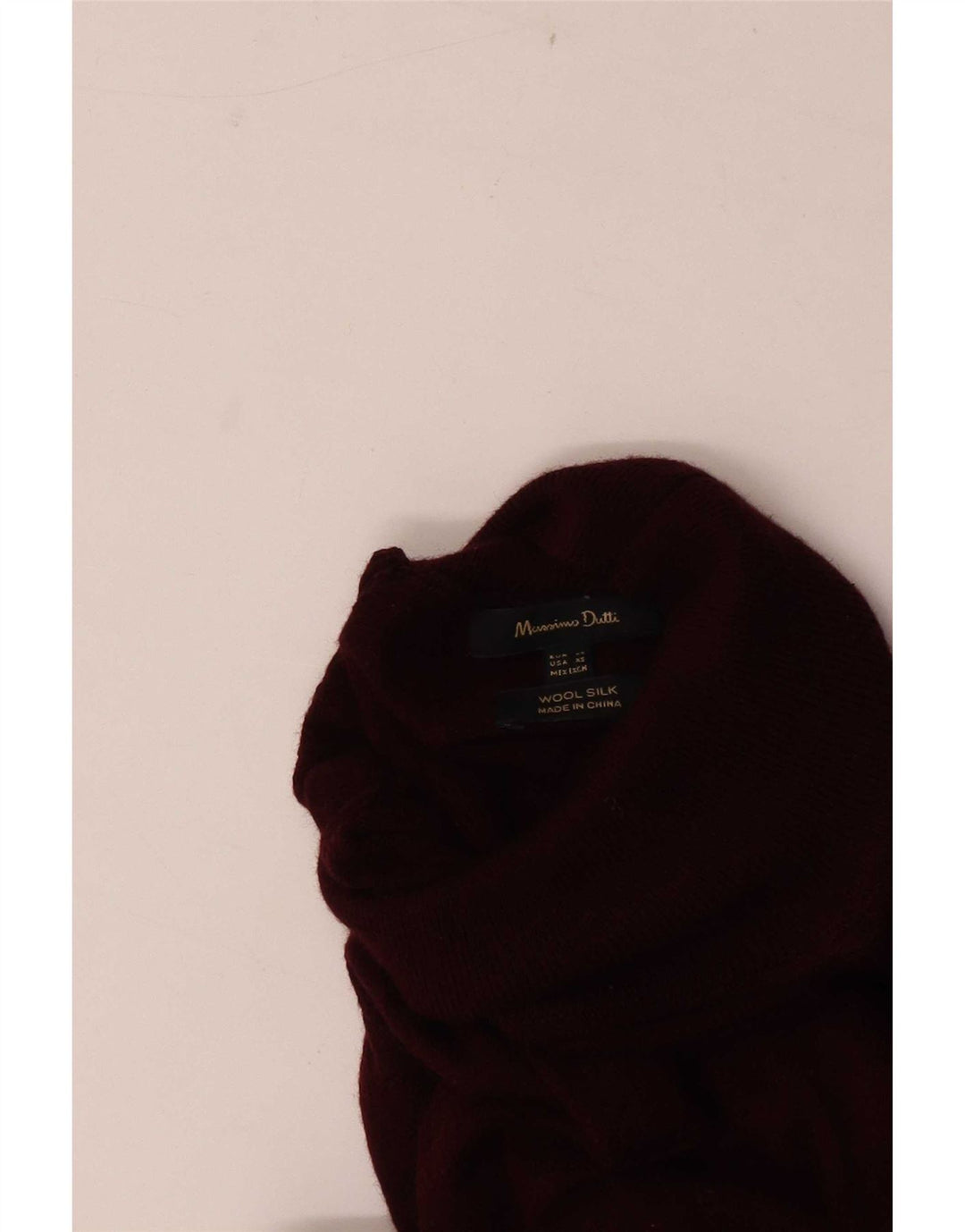 Suéter masculino Massimo Dutti com gola tartaruga XS lã cor de vinho