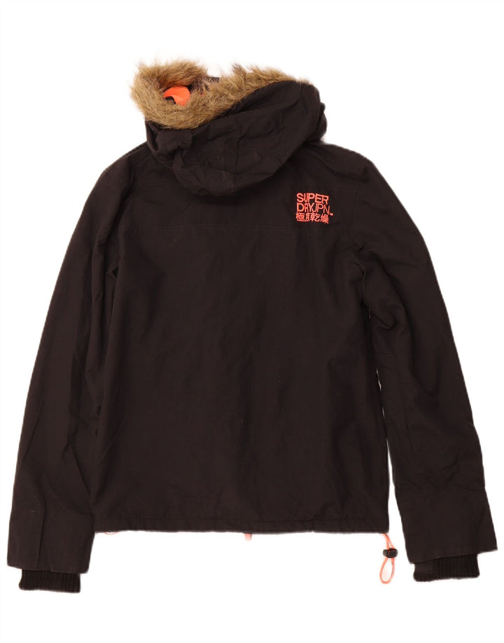 Jaqueta corta-vento feminina SUPERDRY The Windcheater UK 10 pequena preta