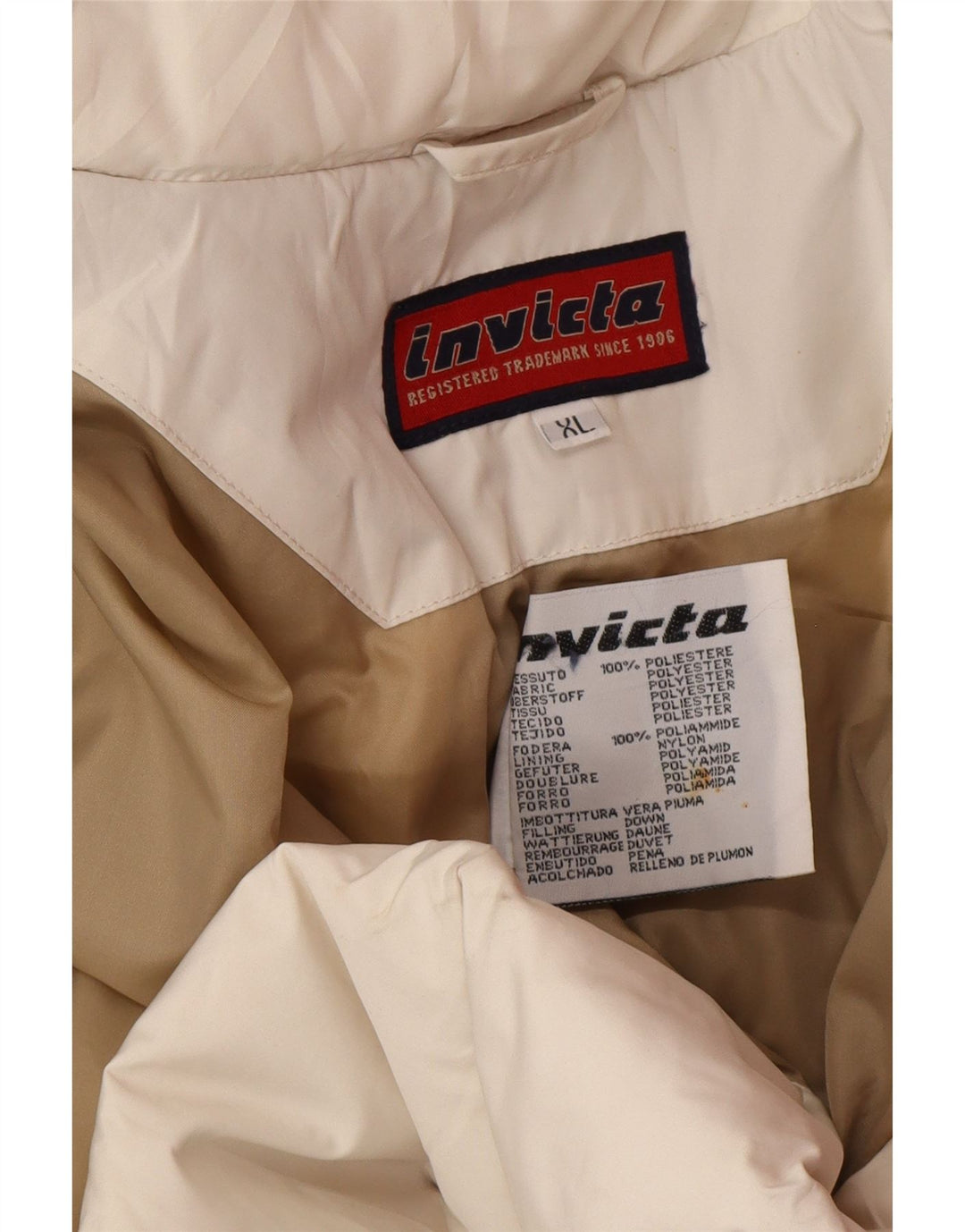 Jaqueta acolchoada feminina Invicta UK 18 XL poliéster branco