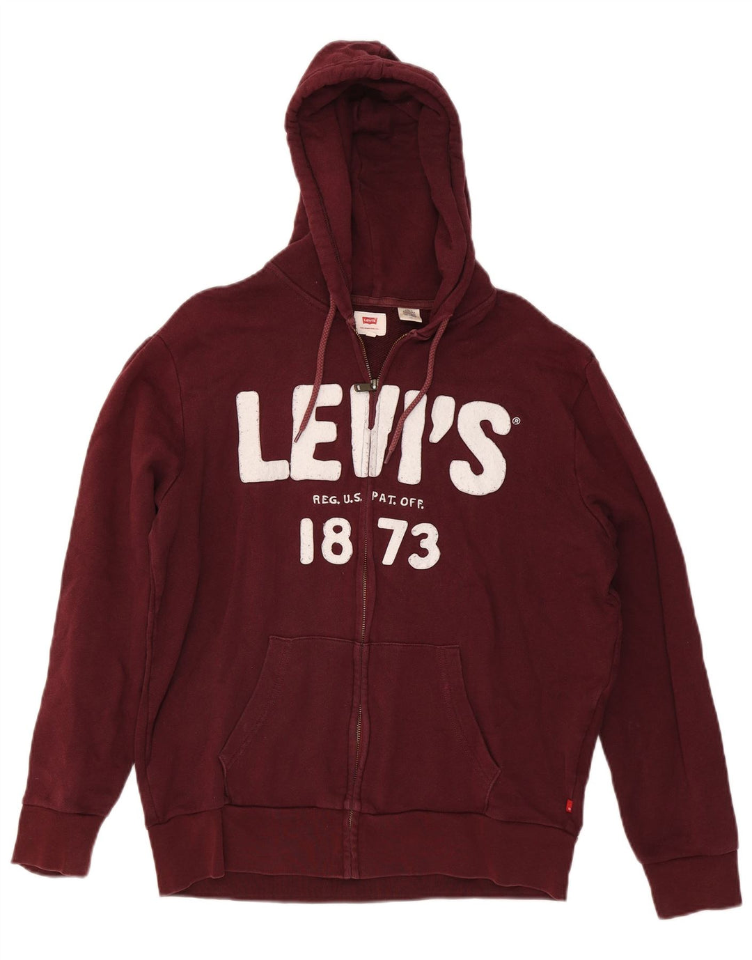 Suéter masculino com capuz e zíper gráfico LEVI'S grande algodão marrom