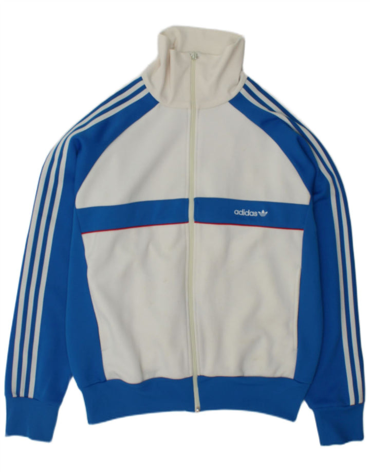 Adidas Mens Tracksuit Top Jacket Grande Branco Colorblock Poliéster