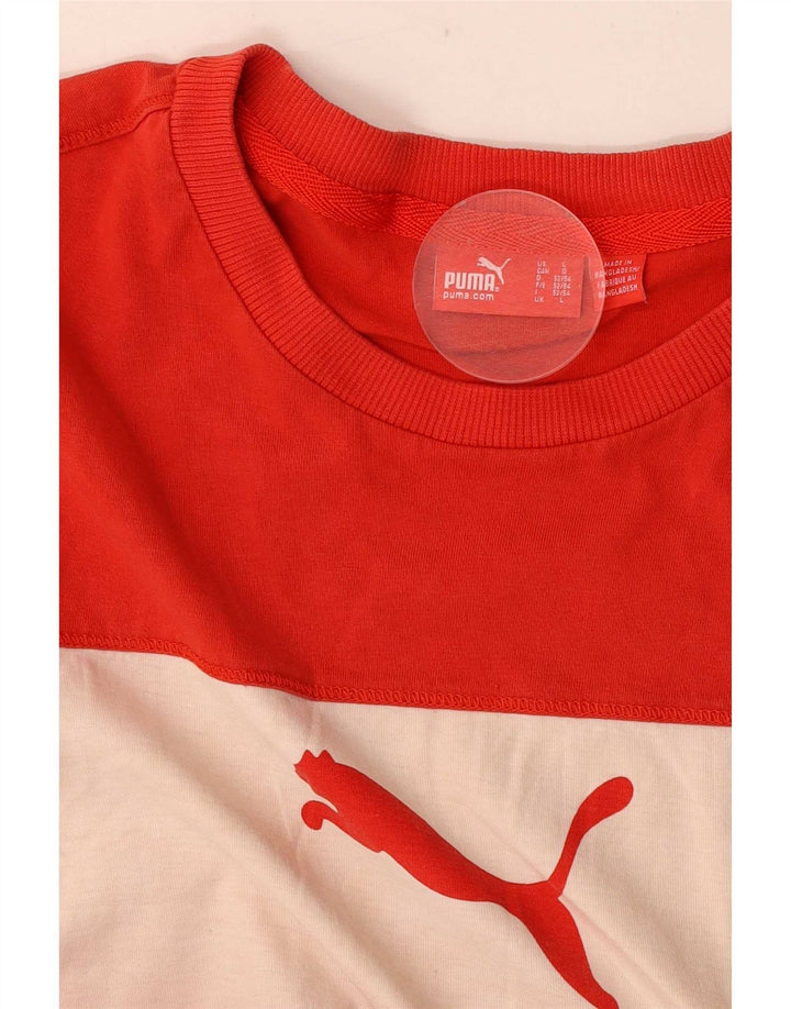 Puma Mens Graphic Vest Top Grande Bloco Colorido Vermelho