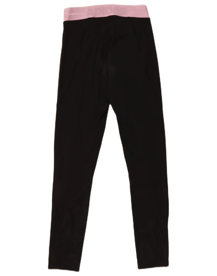 Leggings Adidas Femininas UK 4/6 XS Preto Colorblock