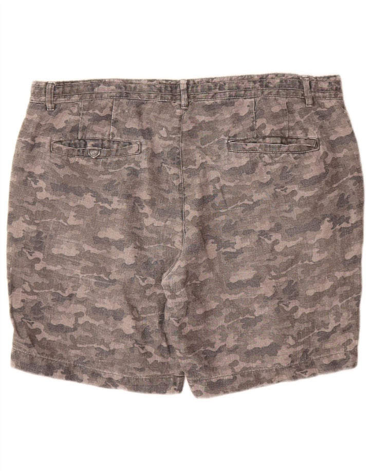 Zara Mens Chino Shorts XL W36 Cinza Camuflagem