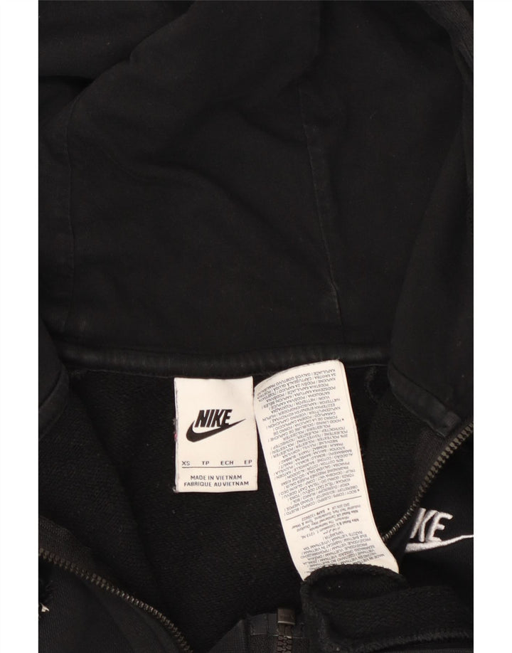 Suéter feminino Nike com capuz e zíper grande UK 6 XS preto algodão