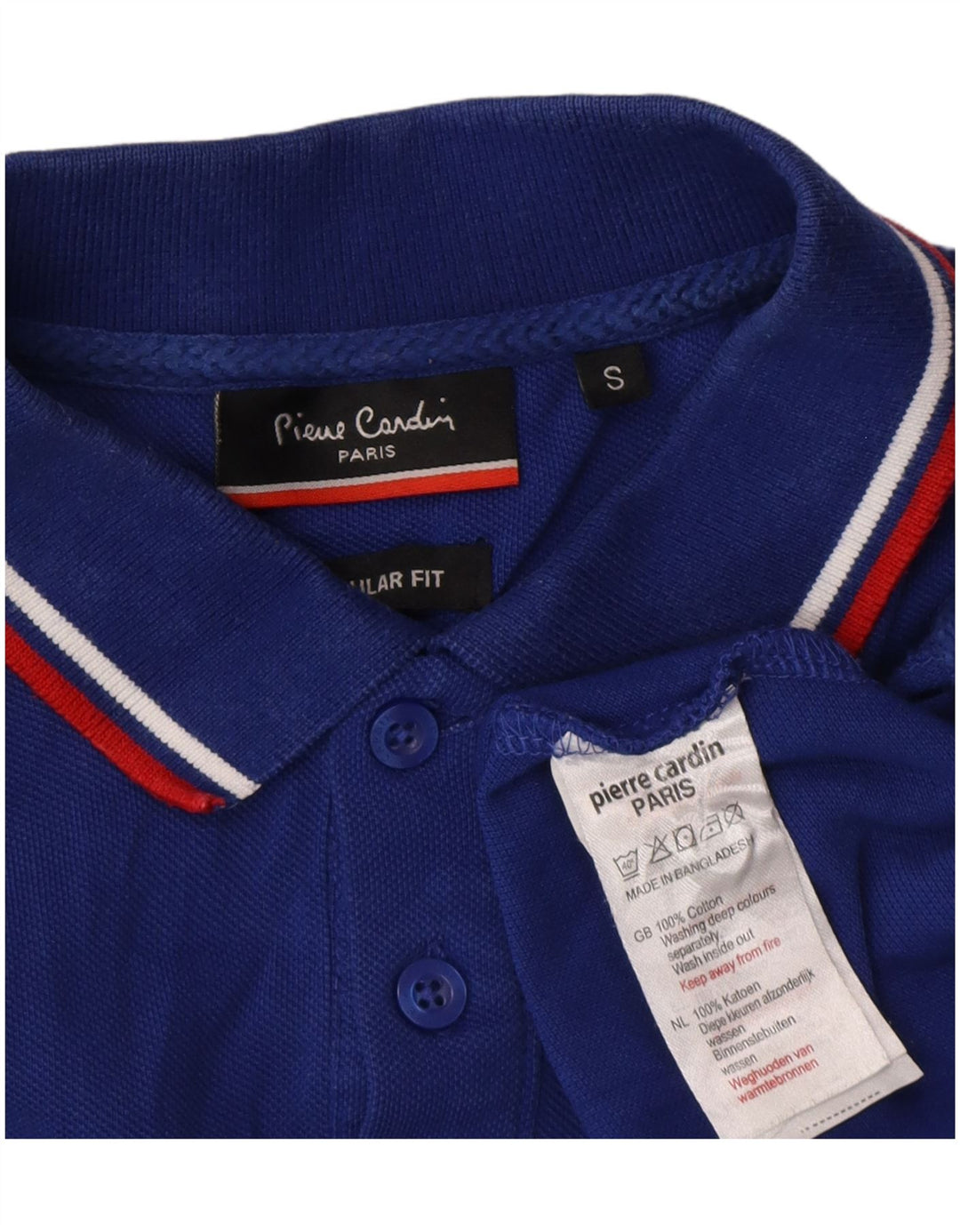 Camisa polo masculina Pierre Cardin Regular Fit pequena azul algodão