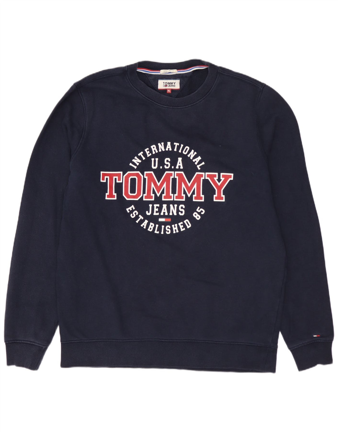 TOMMY HILFIGER Masculino Graphic Regular Fit Suéter XL Azul Marinho