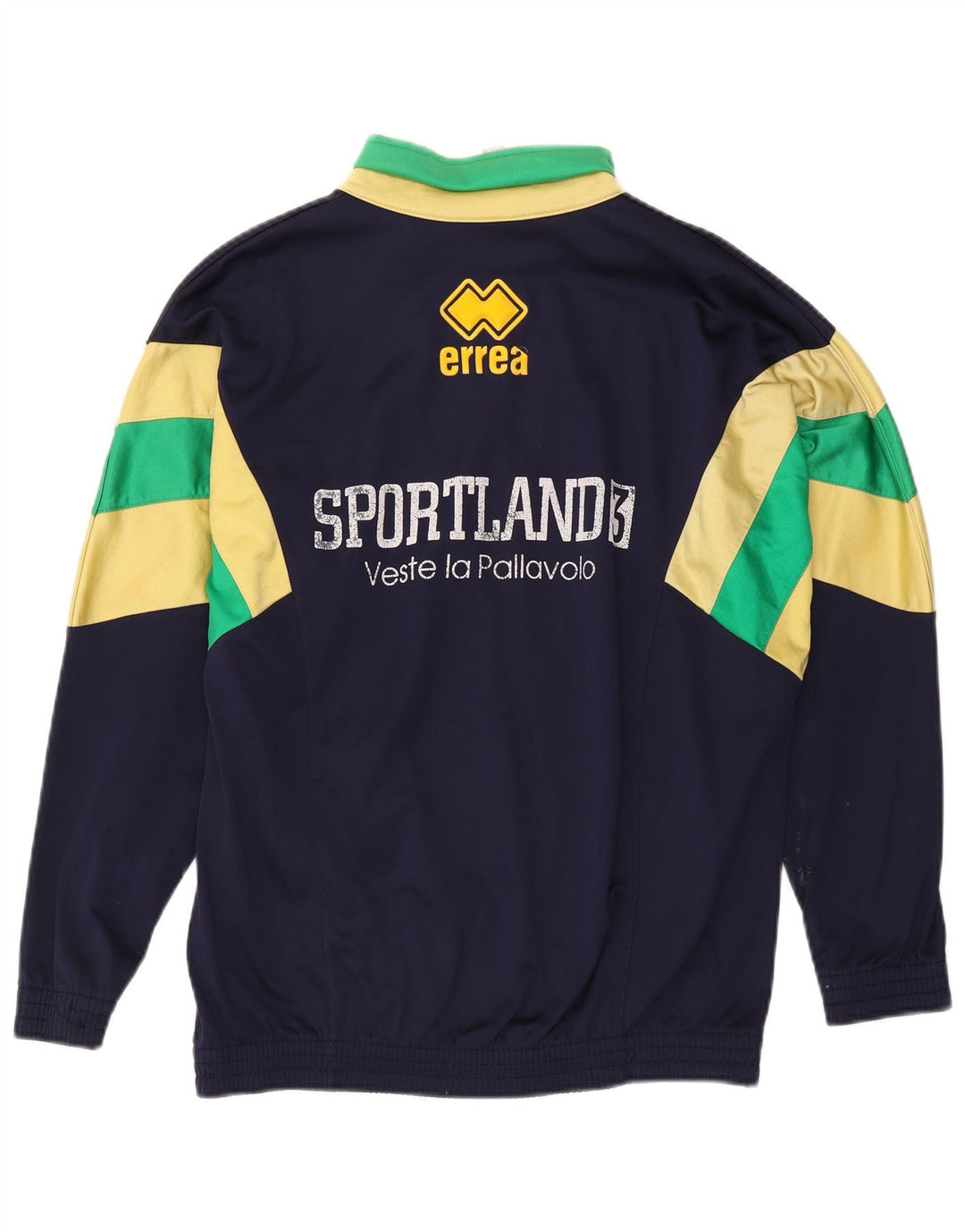 Errea Jaqueta masculina de agasalho gráfico grande bloco colorido azul marinho