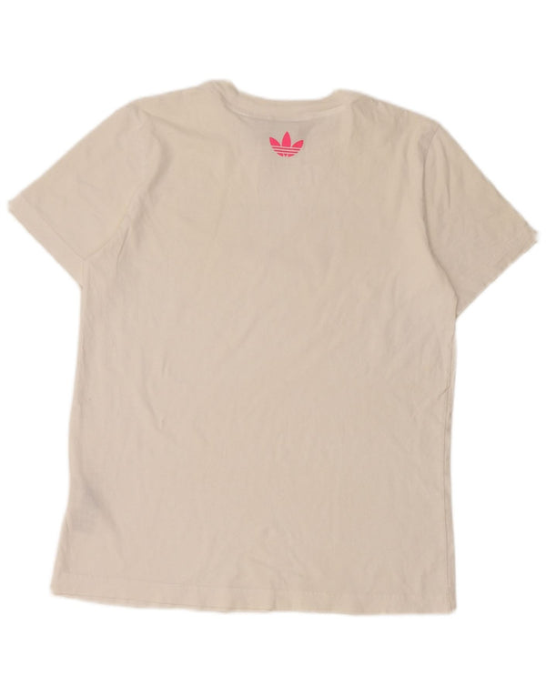 Camiseta Adidas Feminina Graphic Top UK 12 Médio Algodão Branco