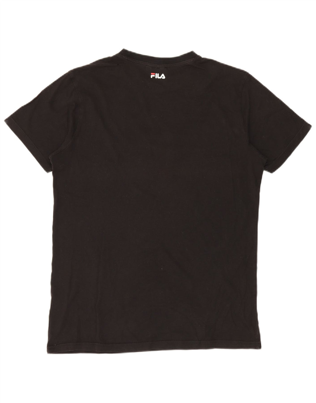 Fila Mens Graphic T-Shirt Top Médio Algodão Preto