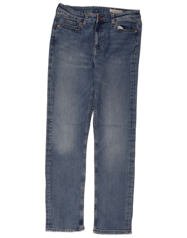 Calça jeans feminina Marks & Spencer The Sienna Straight UK 12 médio W30 L28 azul