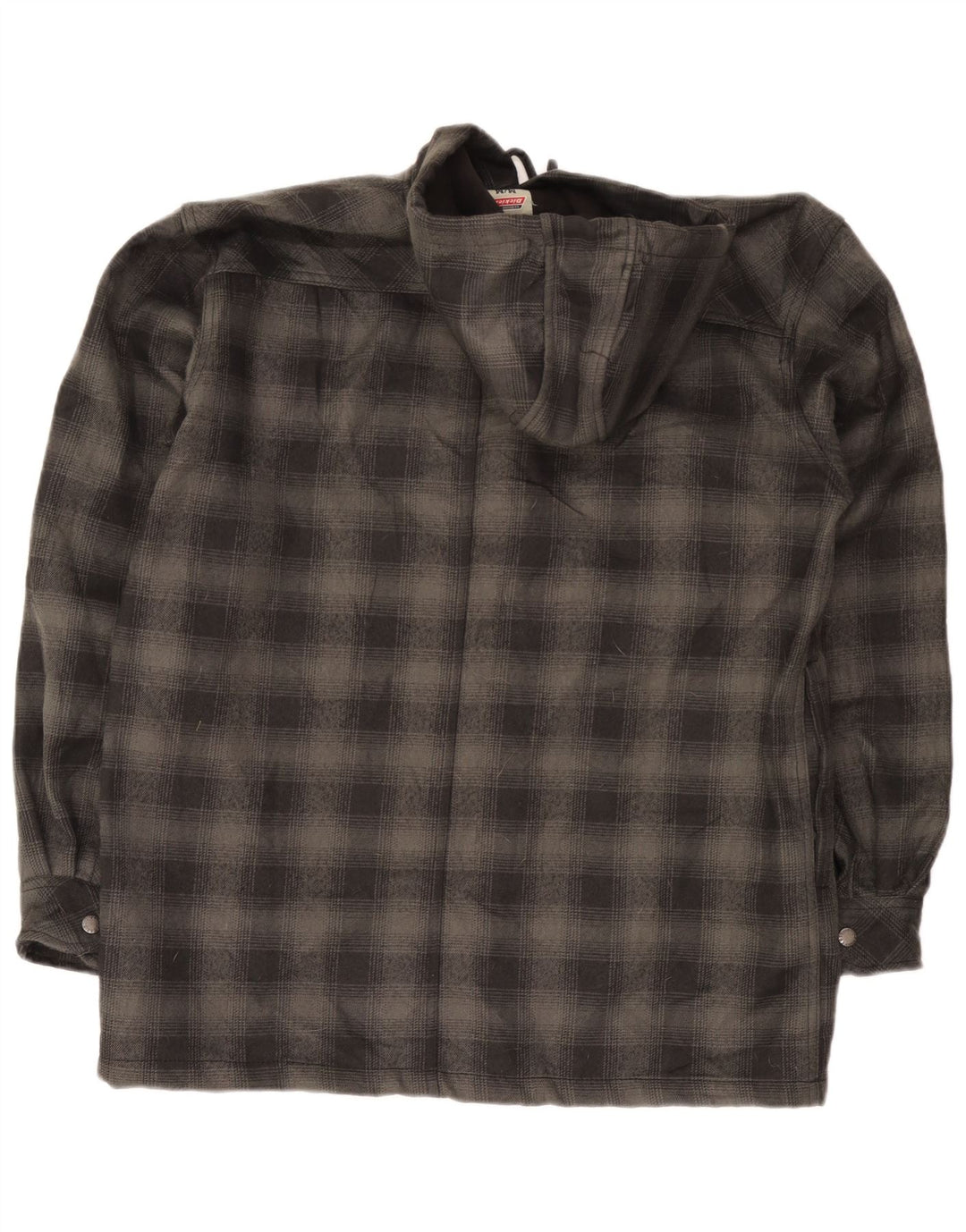 Camisa masculina de lenhador com capuz Dickies Reino Unido 38/40 poliéster xadrez cinza médio