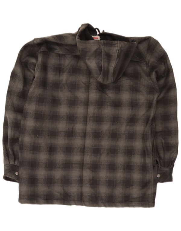 Camisa masculina de lenhador com capuz Dickies Reino Unido 38/40 poliéster xadrez cinza médio