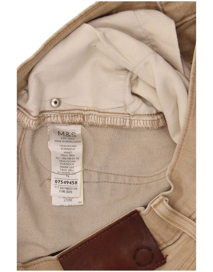 Jeans Marks & Spencer masculino regular fit reto W30 L29 algodão bege