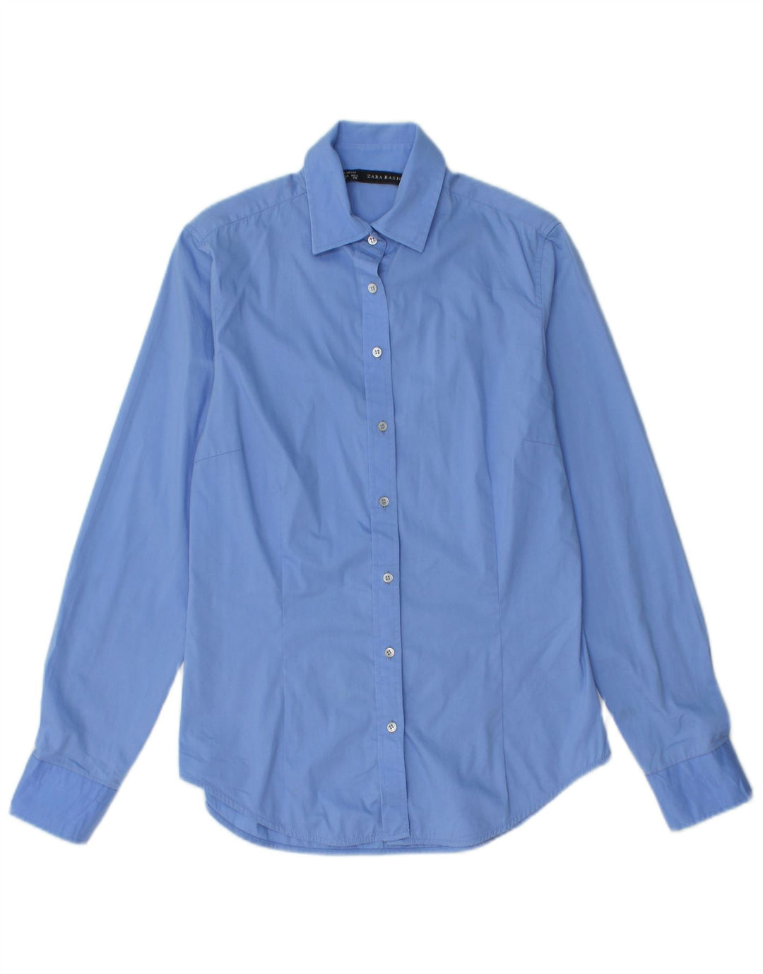 Zara Camisa Mulher UK 10 Pequena Azul