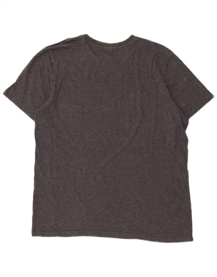 Adidas Mens Camiseta Top Grande Algodão Cinza