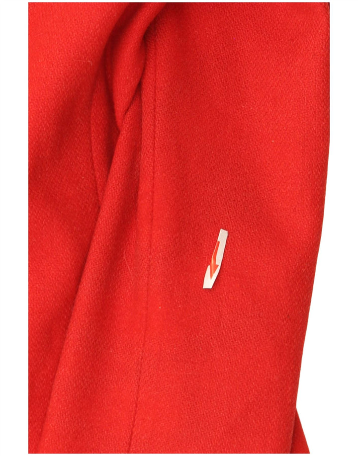Jaqueta blazer vintage feminina com 3 botões UK 10 pequena vermelha