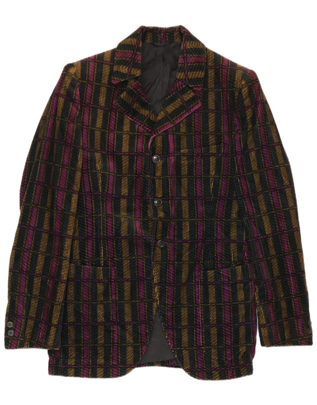Jaqueta blazer masculina de 3 botões San Remo IT 48 xadrez multicolorido médio