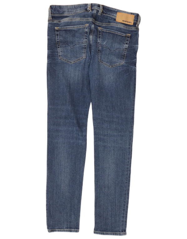 Diesel feminino Sleenker-x Slim Skinny Jeans W32 L30 Azul Algodão