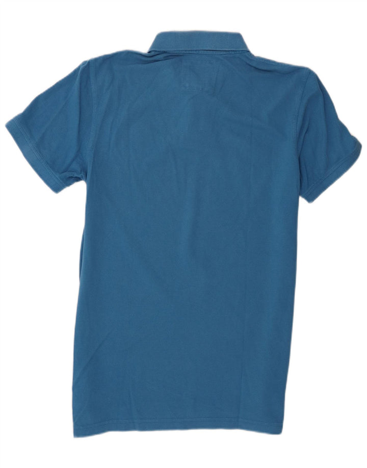 Camisa polo masculina Crew Clothing algodão azul médio