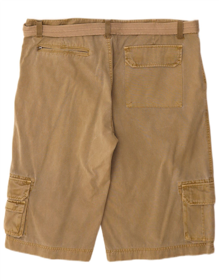 Shorts cargo masculino Broadway W36 grande algodão cáqui