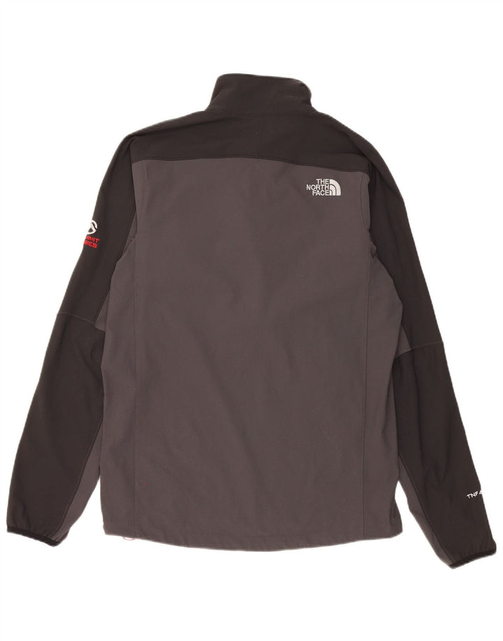 Pulôver masculino The North Face com zíper e gola em bloco colorido cinza pequeno