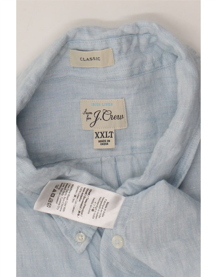 J. CREW Camisa masculina alta clássica de ajuste 2XL linho azul