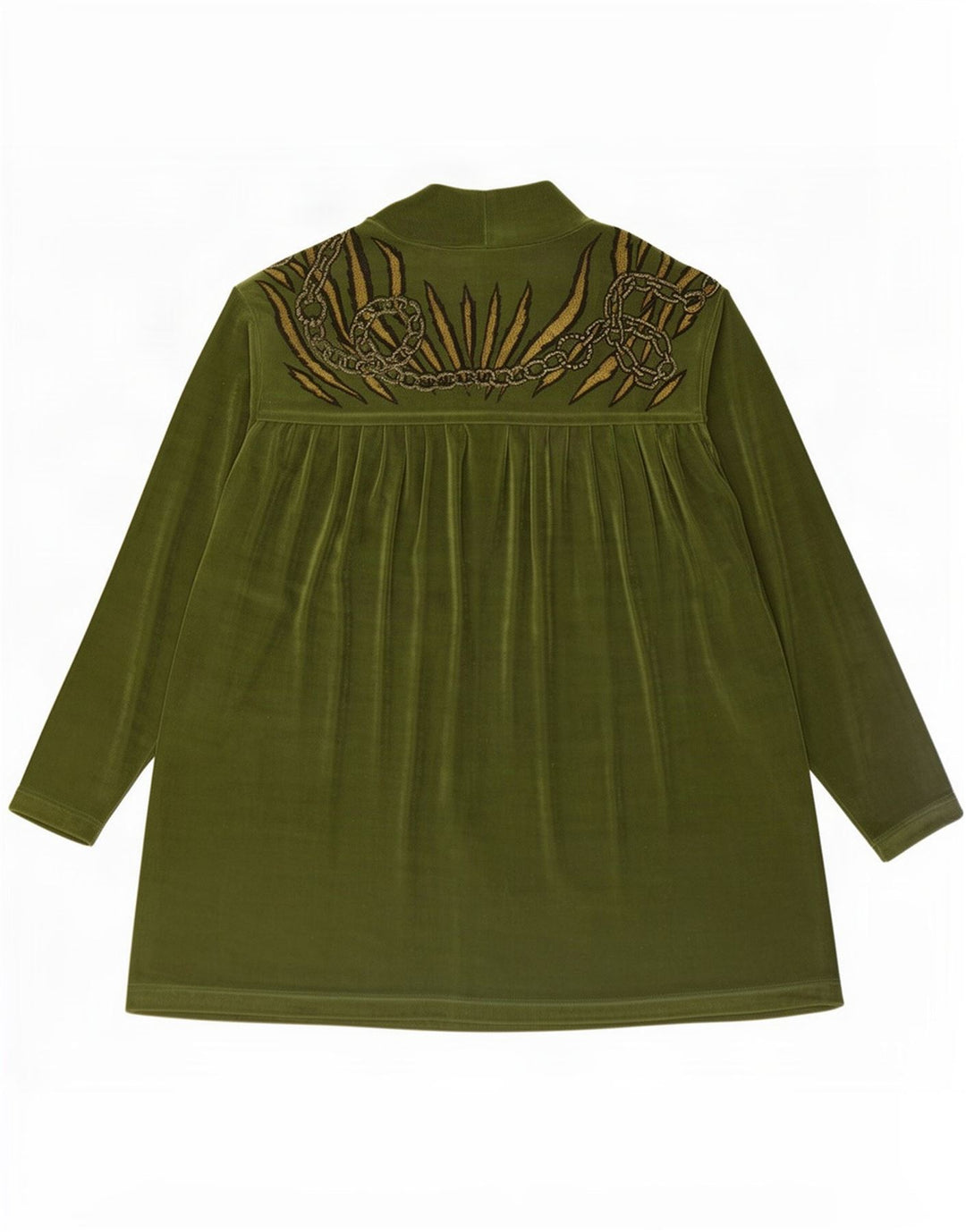 Blusa feminina com estampa abstrata grande Piccadilly Reino Unido 10 pequena verde