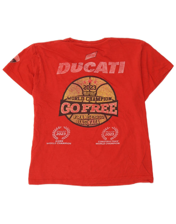 Camiseta feminina gráfica Ducati UK 18 XL algodão vermelho
