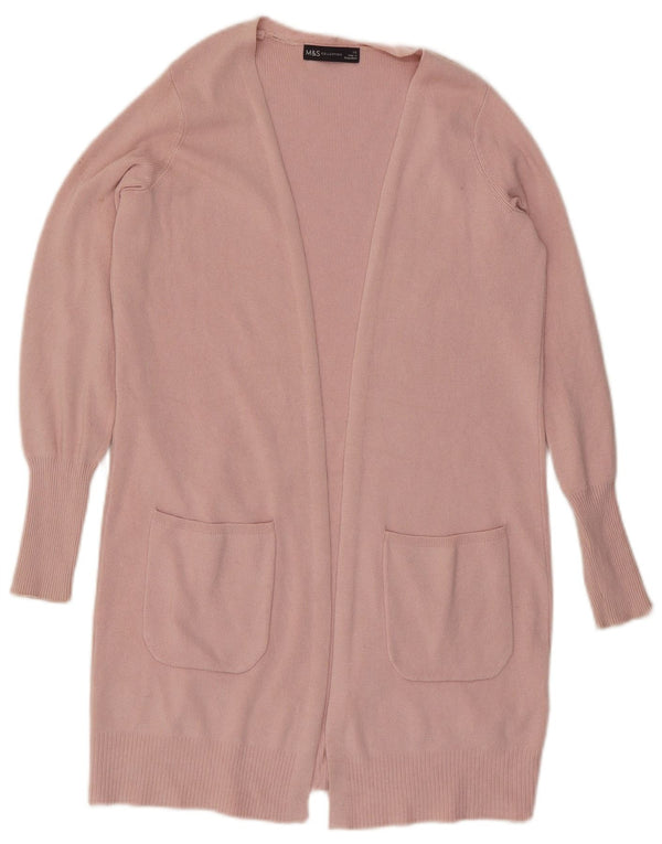 Suéter cardigã feminino oversized longline da Marks & Spencer Reino Unido 6 XS rosa