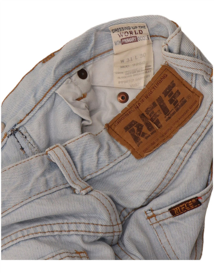 Rifle Mens Straight Jeans W31 L30 Azul Algodão