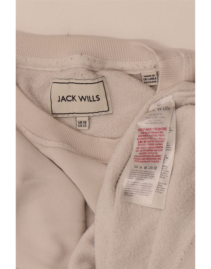 Jack Wills moletom feminino grande com estampa gráfica UK 16 grande branco